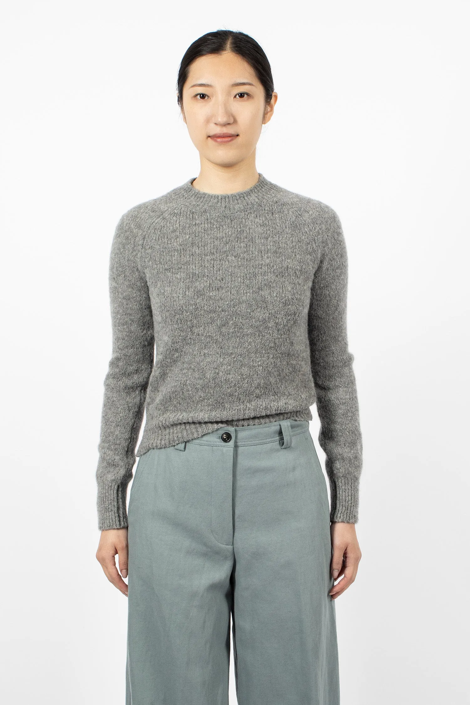 Fitted Knit Sweater Mix Grey