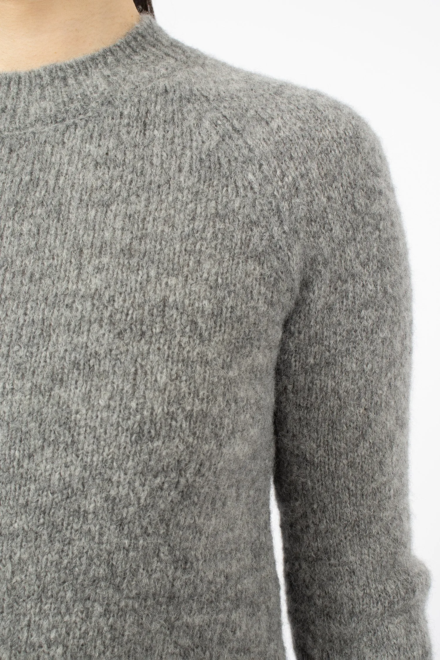 Fitted Knit Sweater Mix Grey