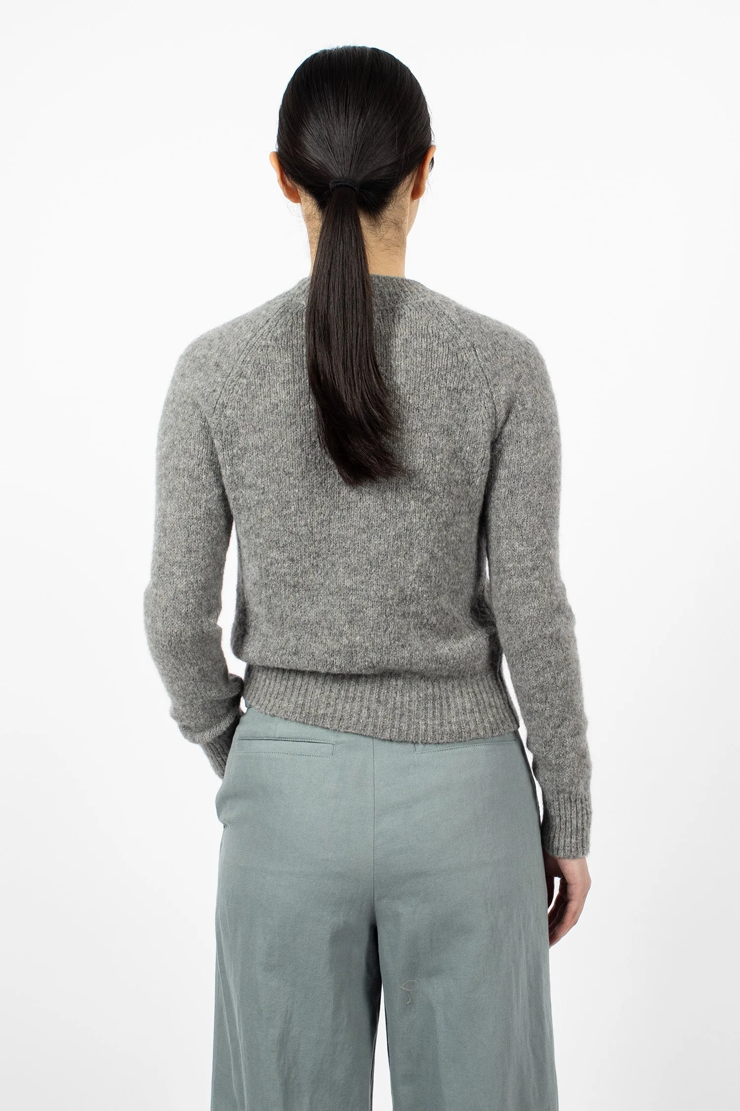 Fitted Knit Sweater Mix Grey