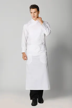 Flap Angled Chef Apron, White