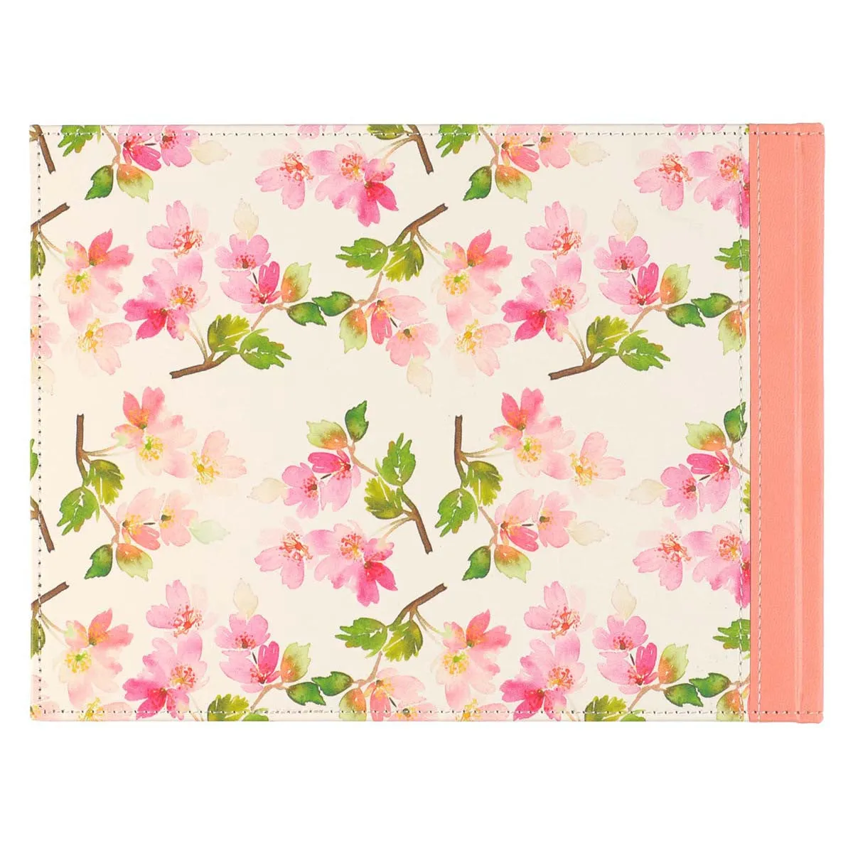 Floral Medium Pink Faux Leather Guest Book