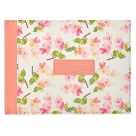 Floral Medium Pink Faux Leather Guest Book