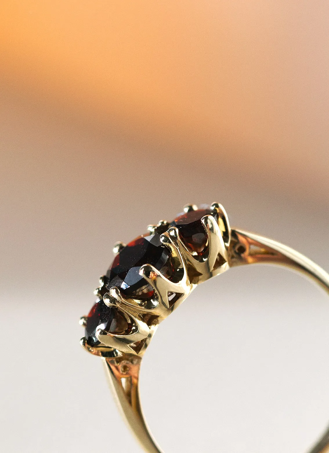 Frida garnet ring 14k gold