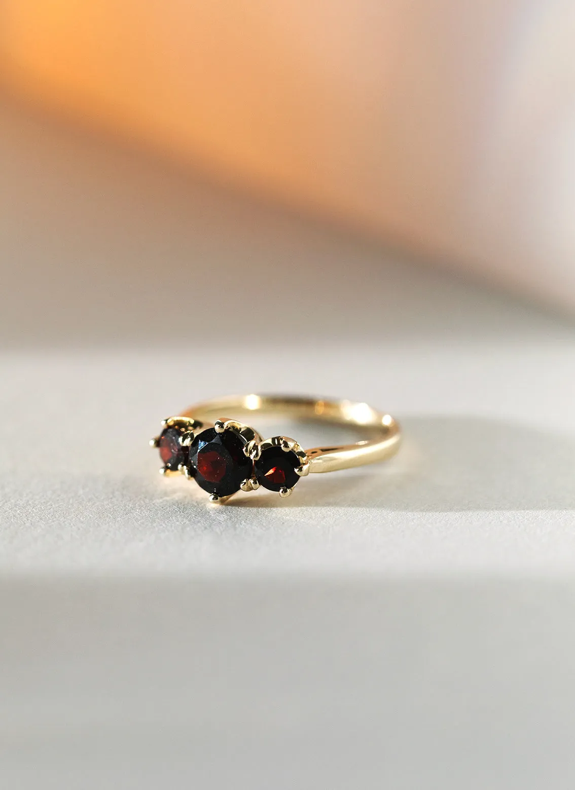 Frida garnet ring 14k gold