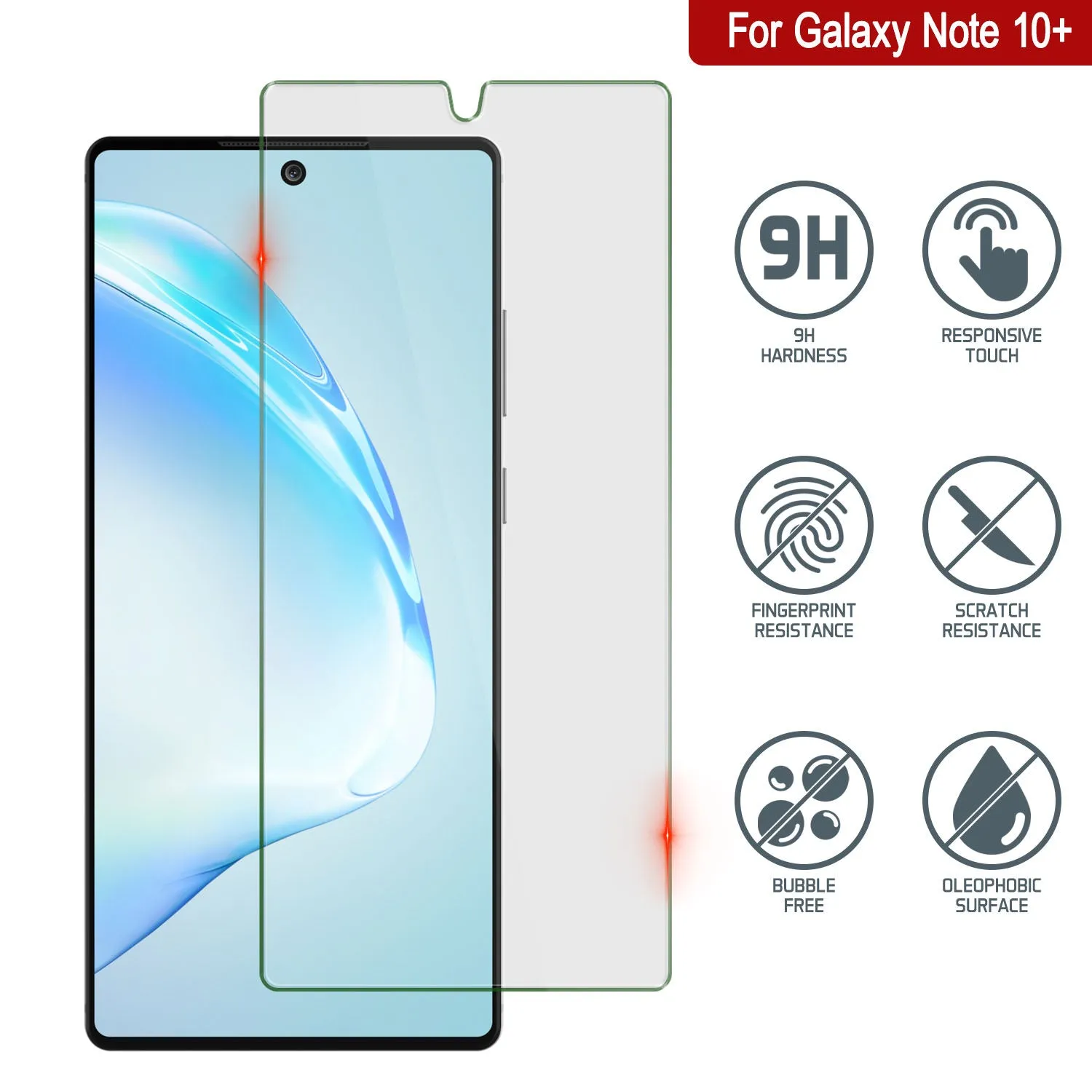 Galaxy Note 10  Plus Clear Punkcase Glass SHIELD Tempered Glass Screen Protector 0.33mm Thick 9H Glass