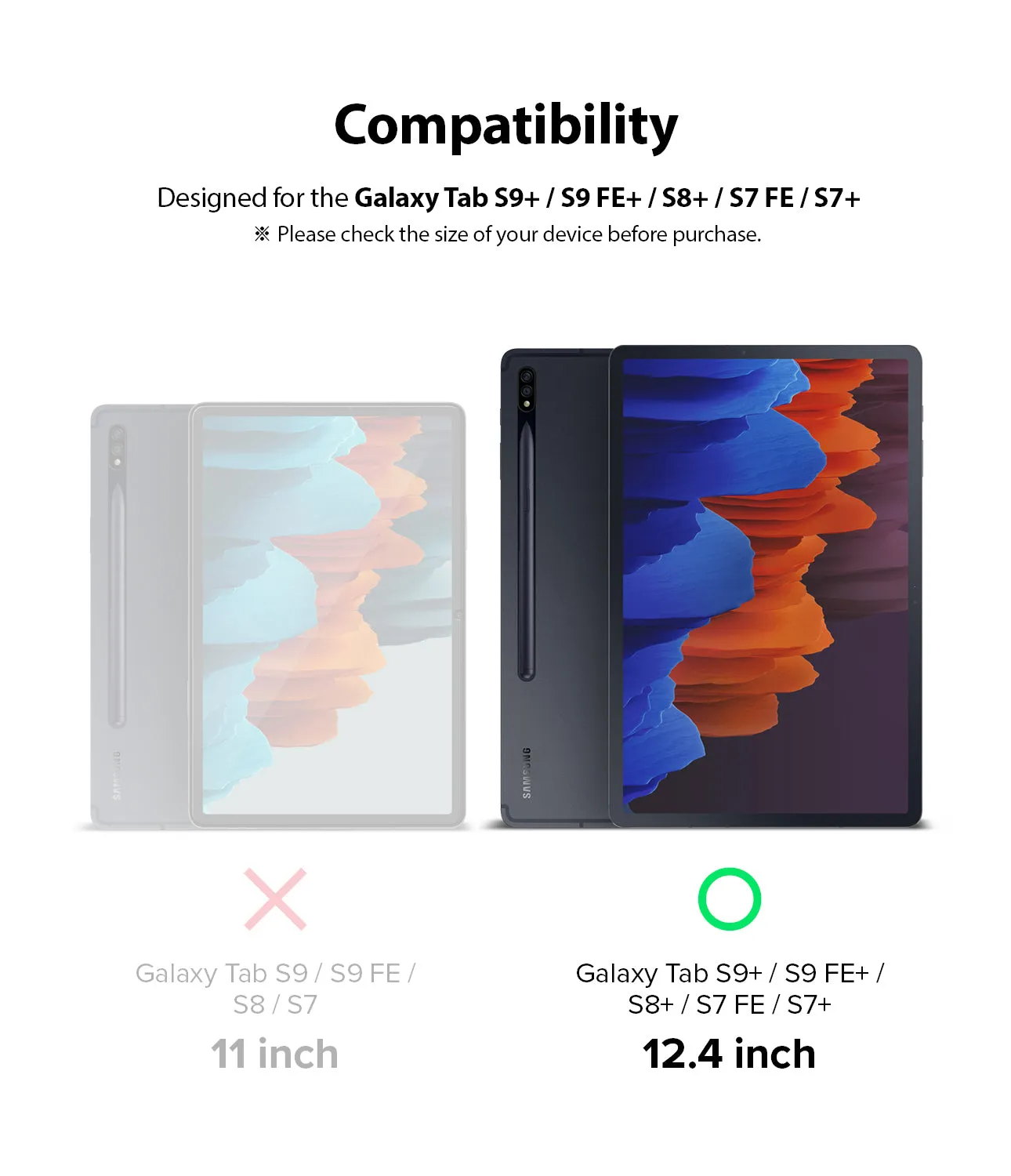 Galaxy Tab S9 Plus / Tab S8 Plus / Tab S7 Plus / Tab S7 FE | Invisible Defender Glass