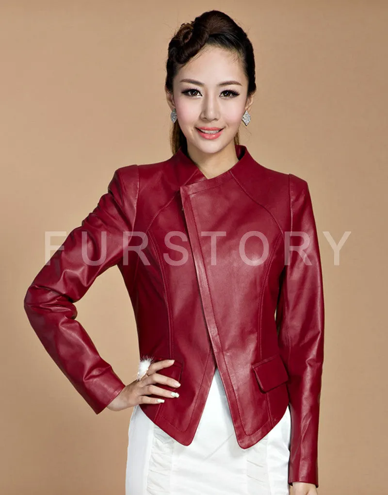 Genuine Sheep Leather Jacket Spring Blazer Top Grade Lamb Leather Coat Slim Waist Overcoat