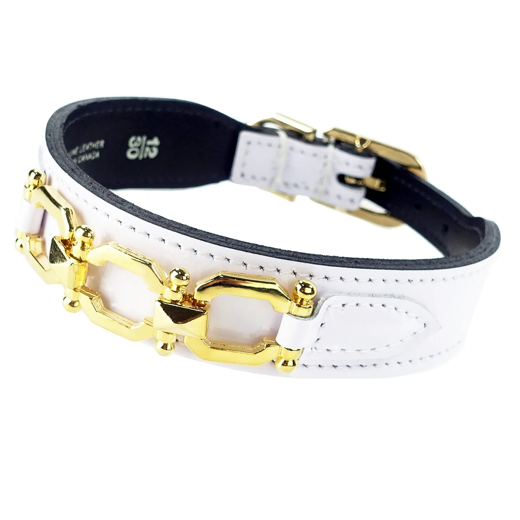 Georgia Rose Dog Collar in White & Gold