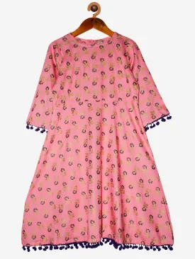 Girls 3/4th Sleeve Printed Kurta