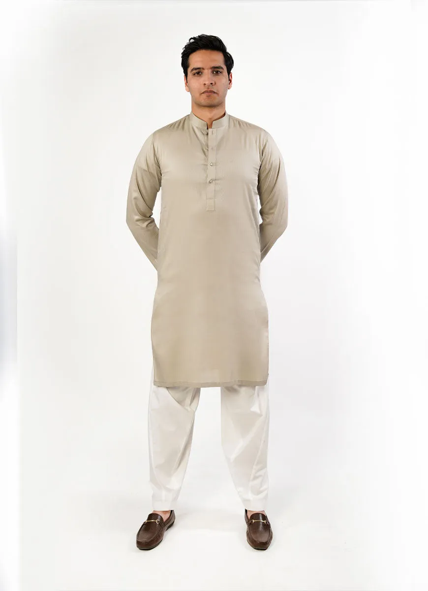 Golden Brown Dotted Dobby Design Phantom Cotton Kurta