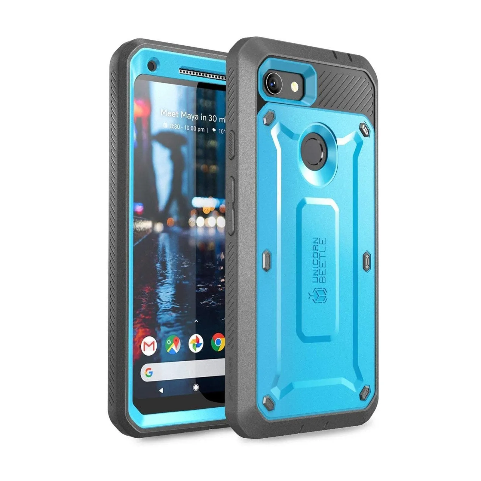 Google Pixel 3a Unicorn Beetle Pro Rugged Holster Case-Blue