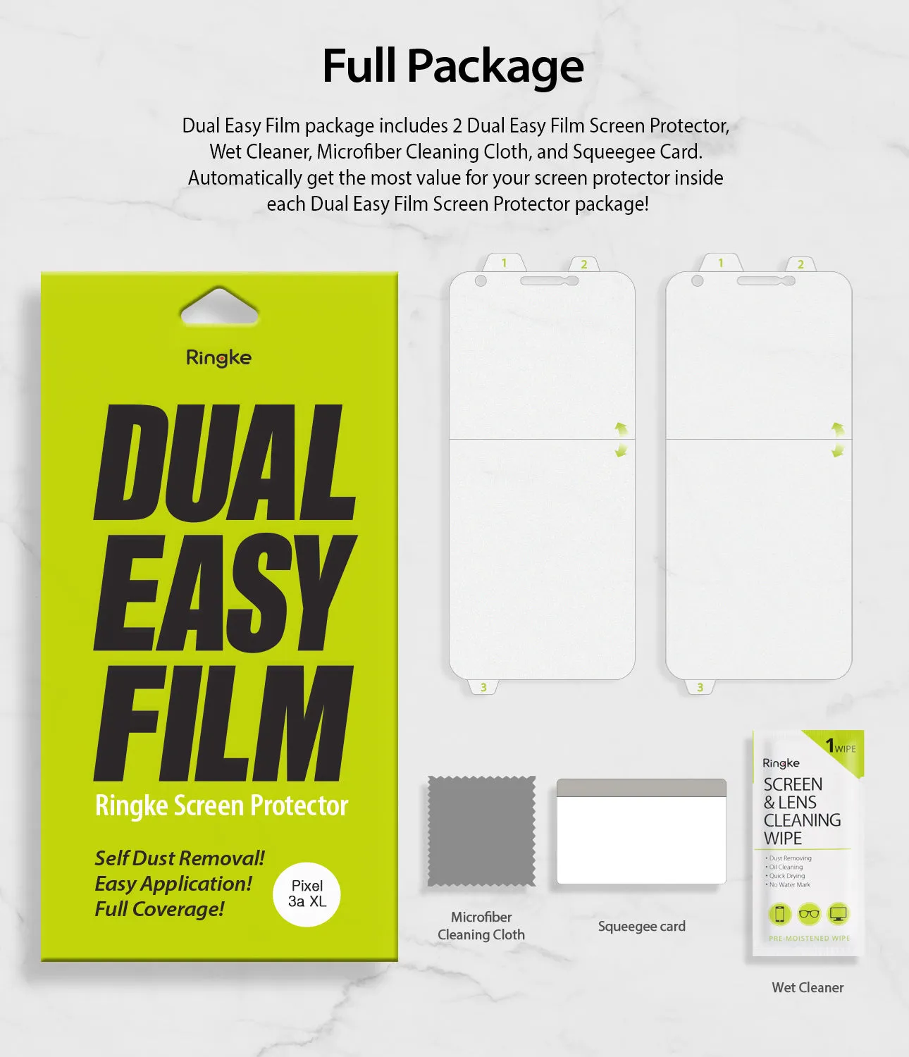 Google Pixel 3a XL Screen Protector | Dual Easy Film