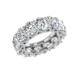 Half Oval Half Round Diamond Eternity Band 8.5 CT