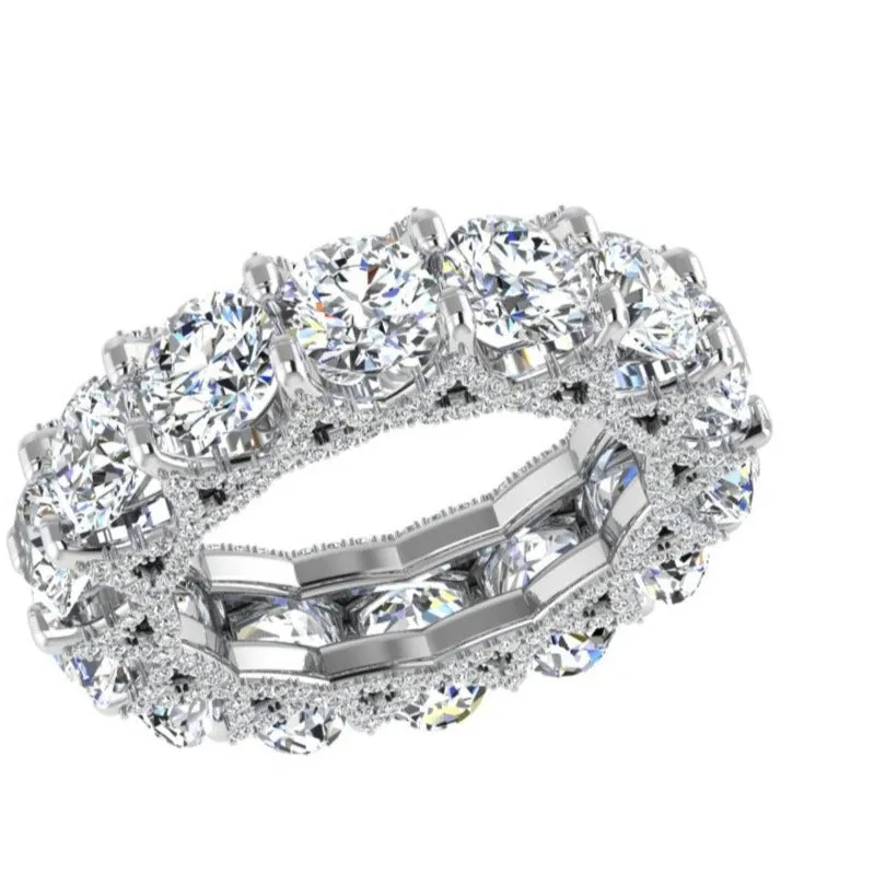 Half Oval Half Round Diamond Eternity Band 8.5 CT