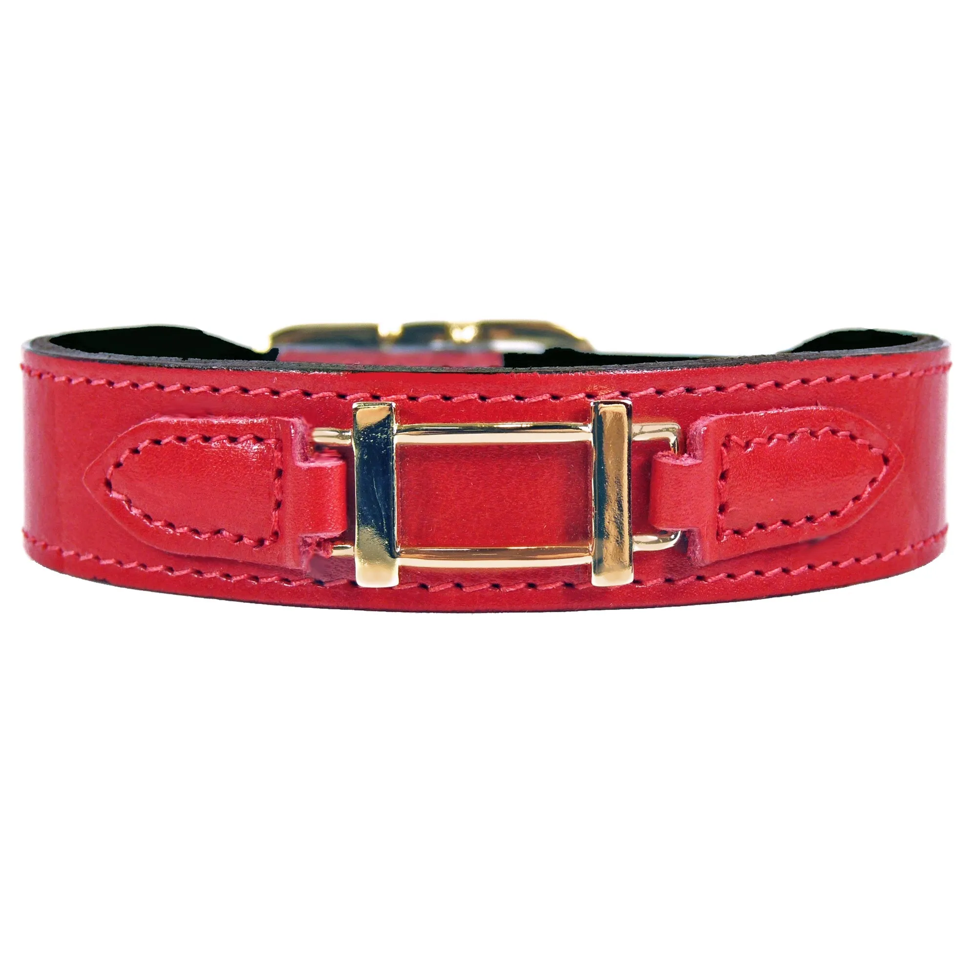 Hamilton Dog Collar in Ferrari Red & Gold