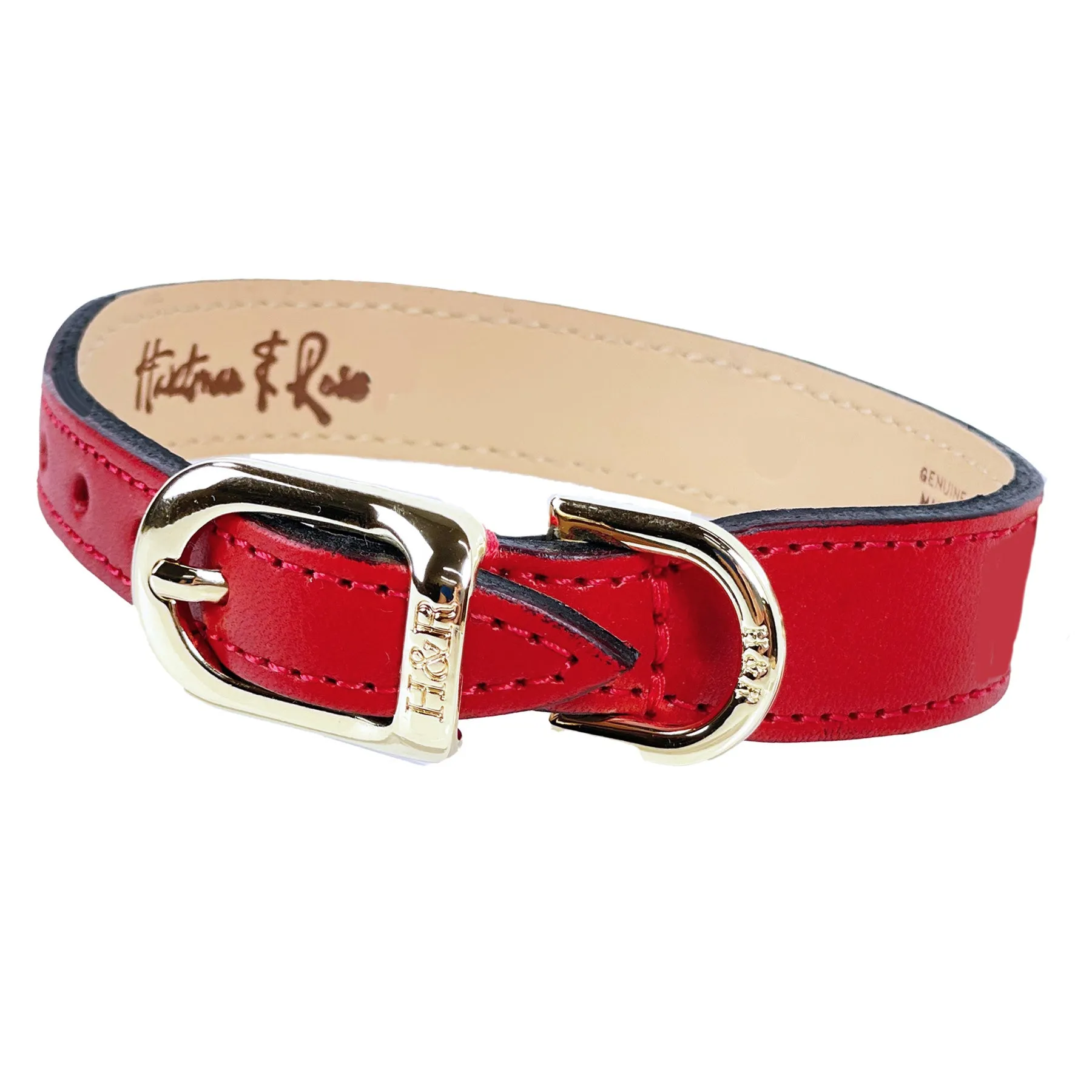 Hamilton Dog Collar in Ferrari Red & Gold