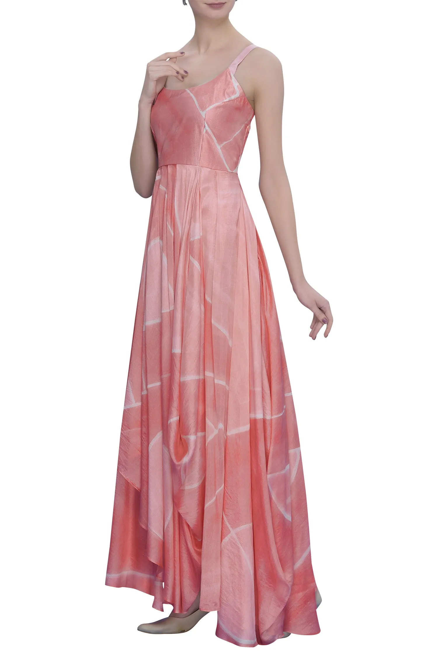 Hand Brush Painted Drape Maxi Dress