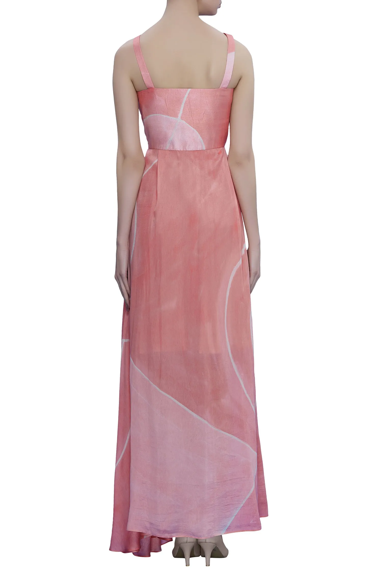 Hand Brush Painted Drape Maxi Dress