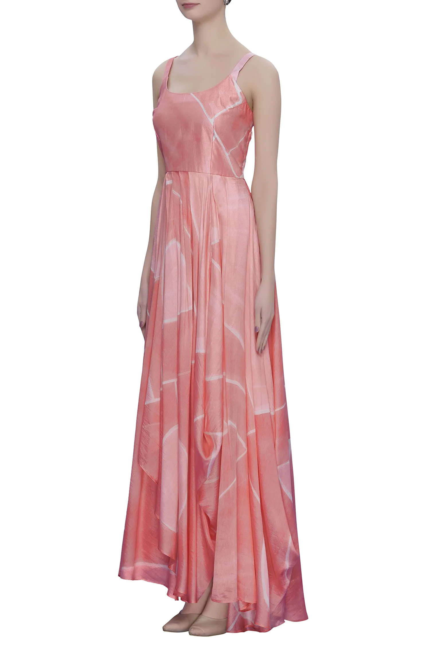 Hand Brush Painted Drape Maxi Dress