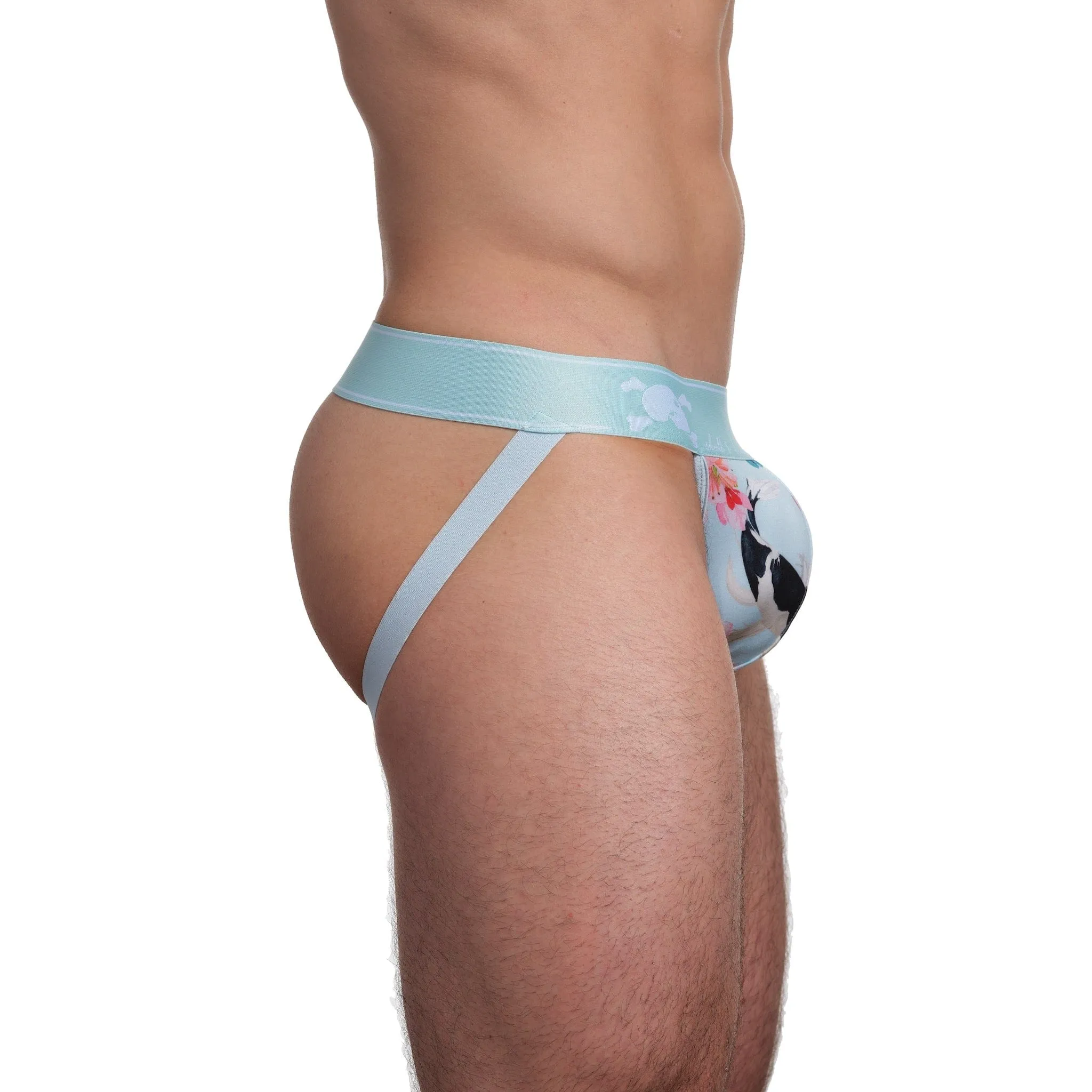 Hand-Painted Koi Jockstrap - Sky Blue