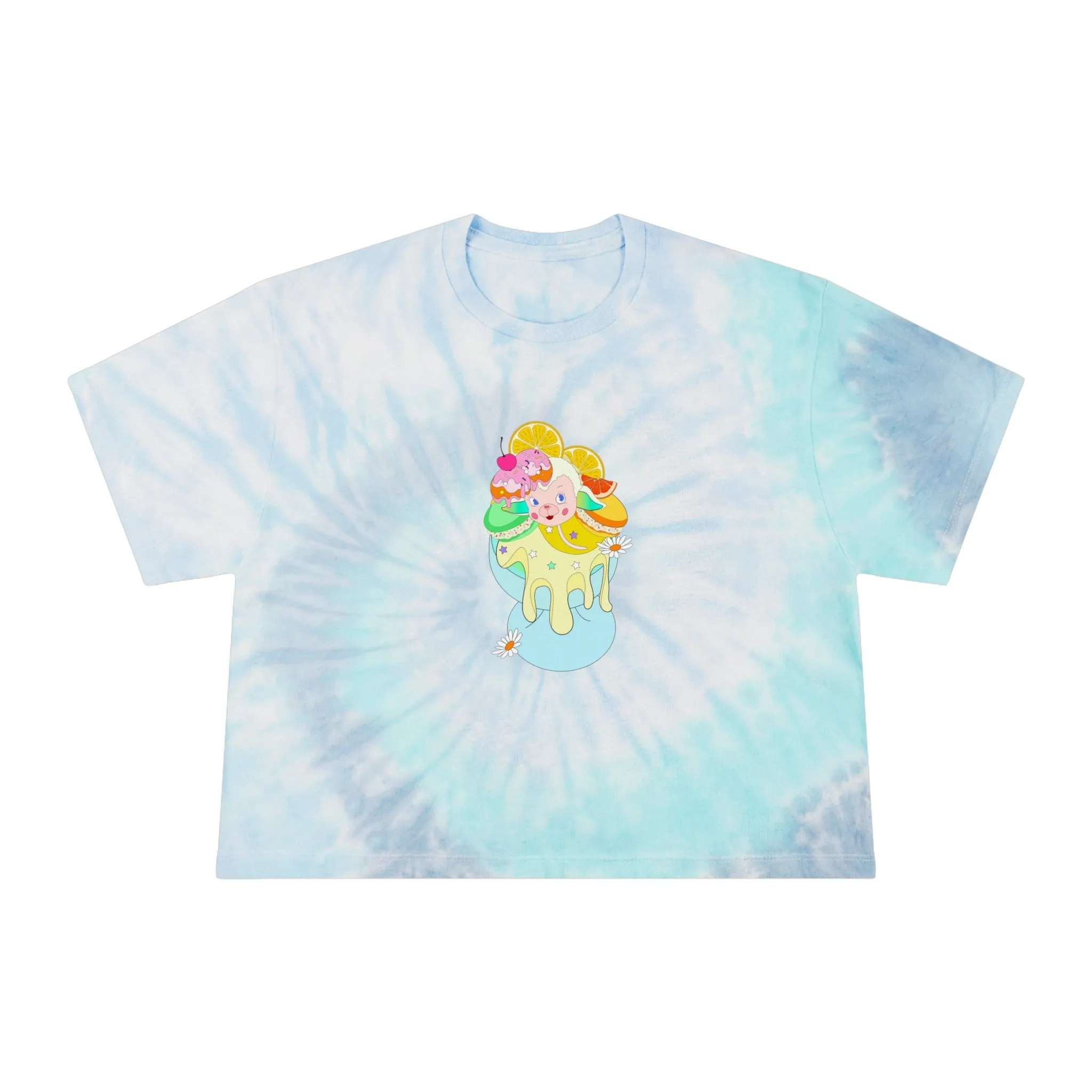 Happy Lamb Icecream Tie-Dye Crop Tee