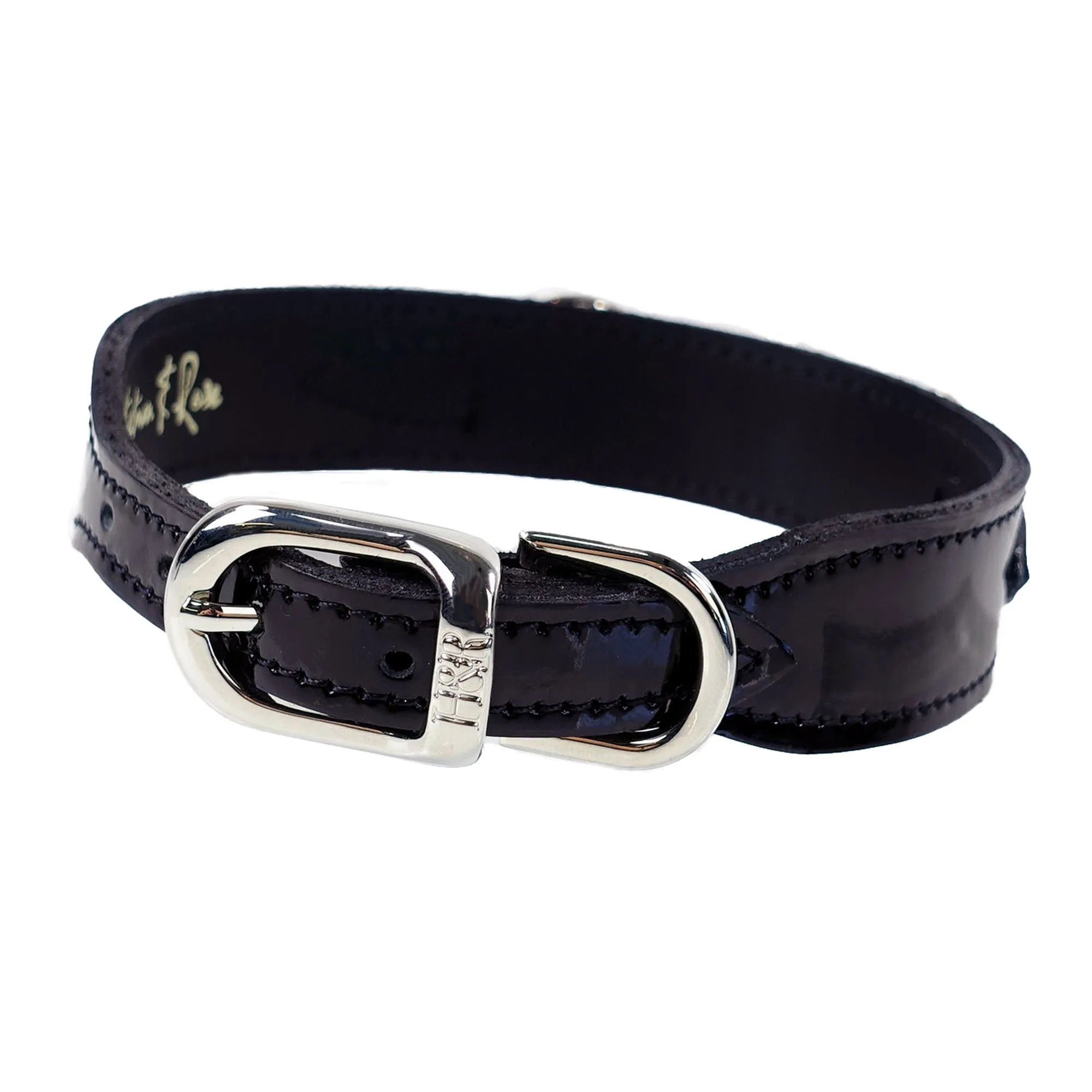 Hartman Dog Collar in Jet Black & Nickel