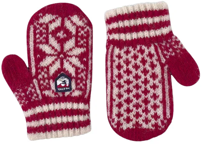 Hestra Kids Nordic Mitt Red Off White