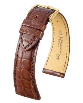 HIRSCH REGENT Genuine Louisiana Matte Alligator Flank Watch Bracelet  041 07