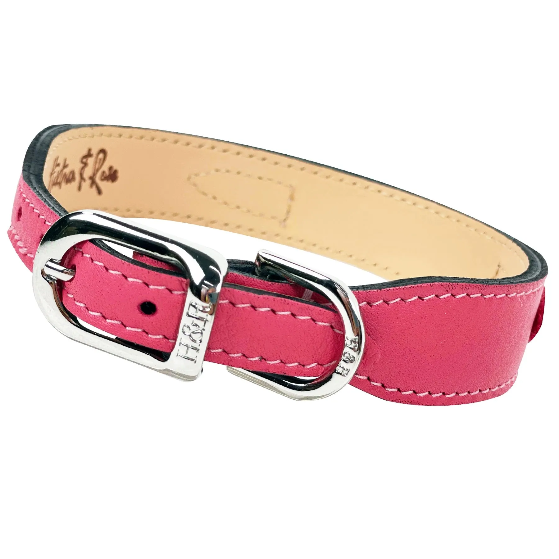 Holiday Dog Collar in Petal Pink & Nickel