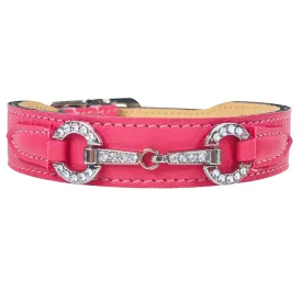 Holiday Dog Collar in Petal Pink & Nickel