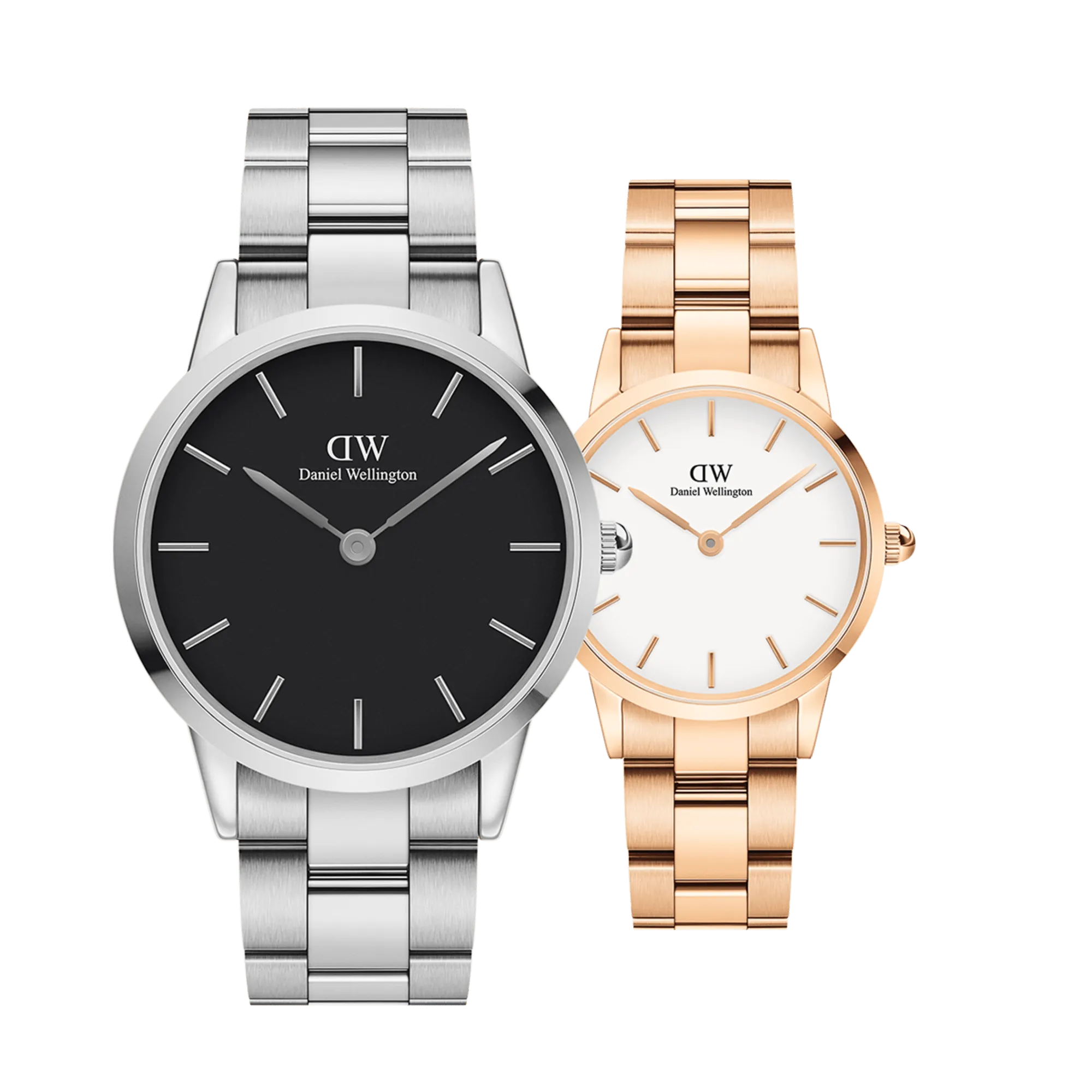 Iconic Link White Rose Gold & Black Silver