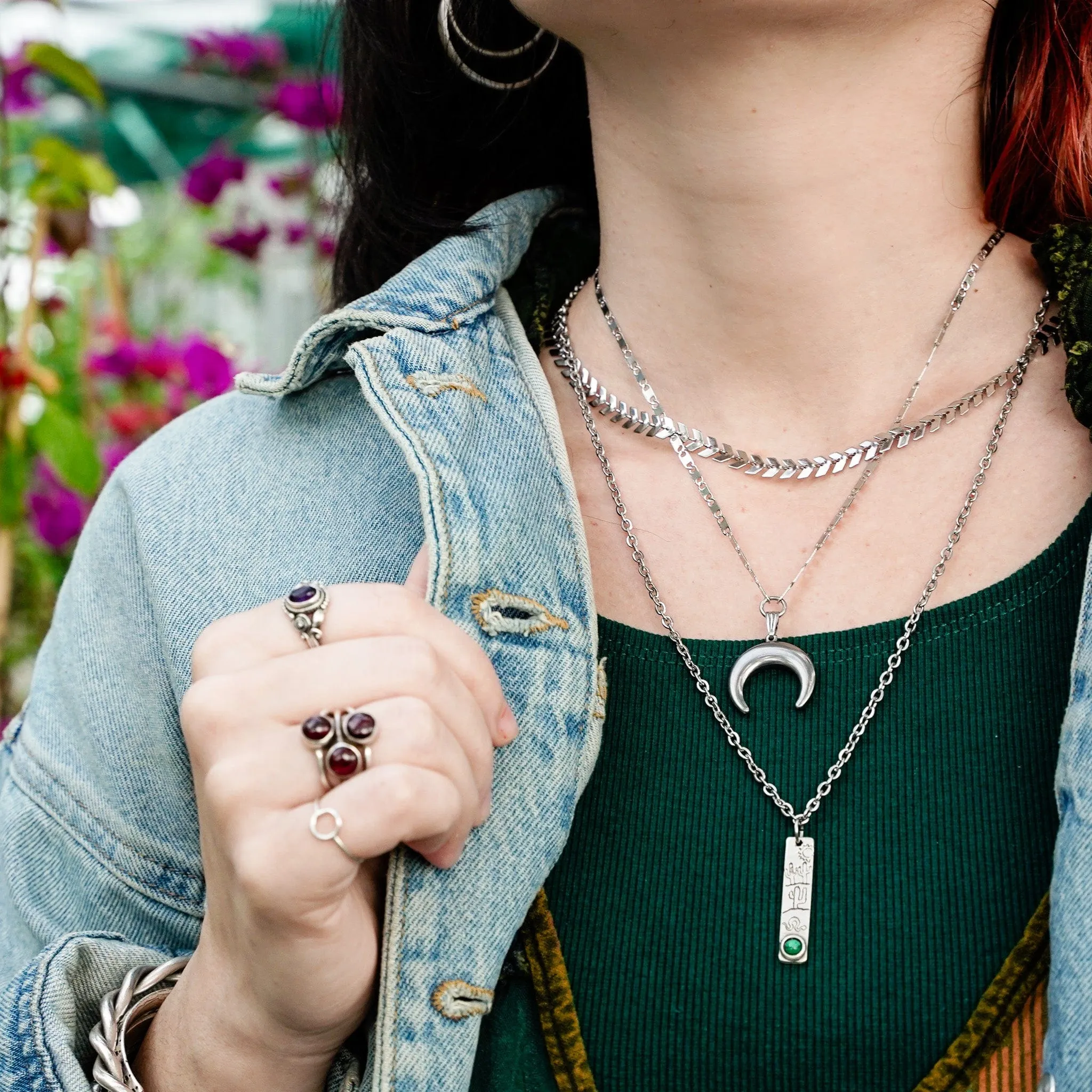 Industrial Moon Necklace