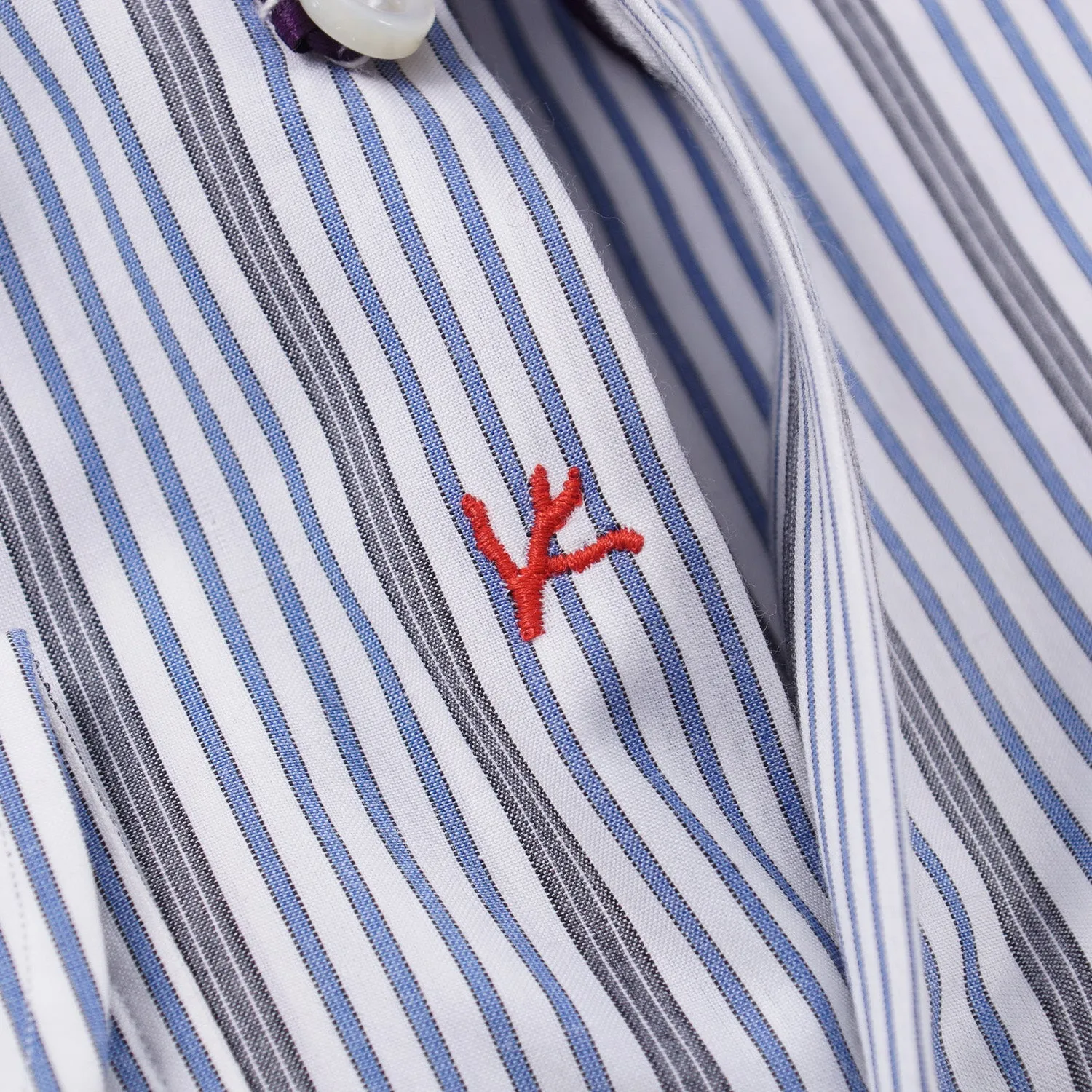 Isaia 'Italia Fit' Striped Cotton Dress Shirt