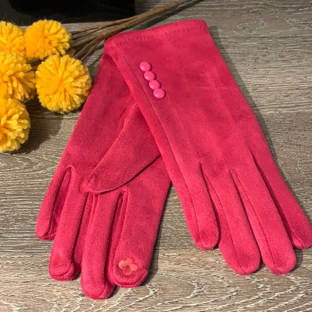 Ladies Button Detail Gloves