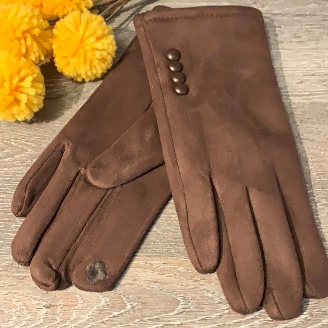 Ladies Button Detail Gloves