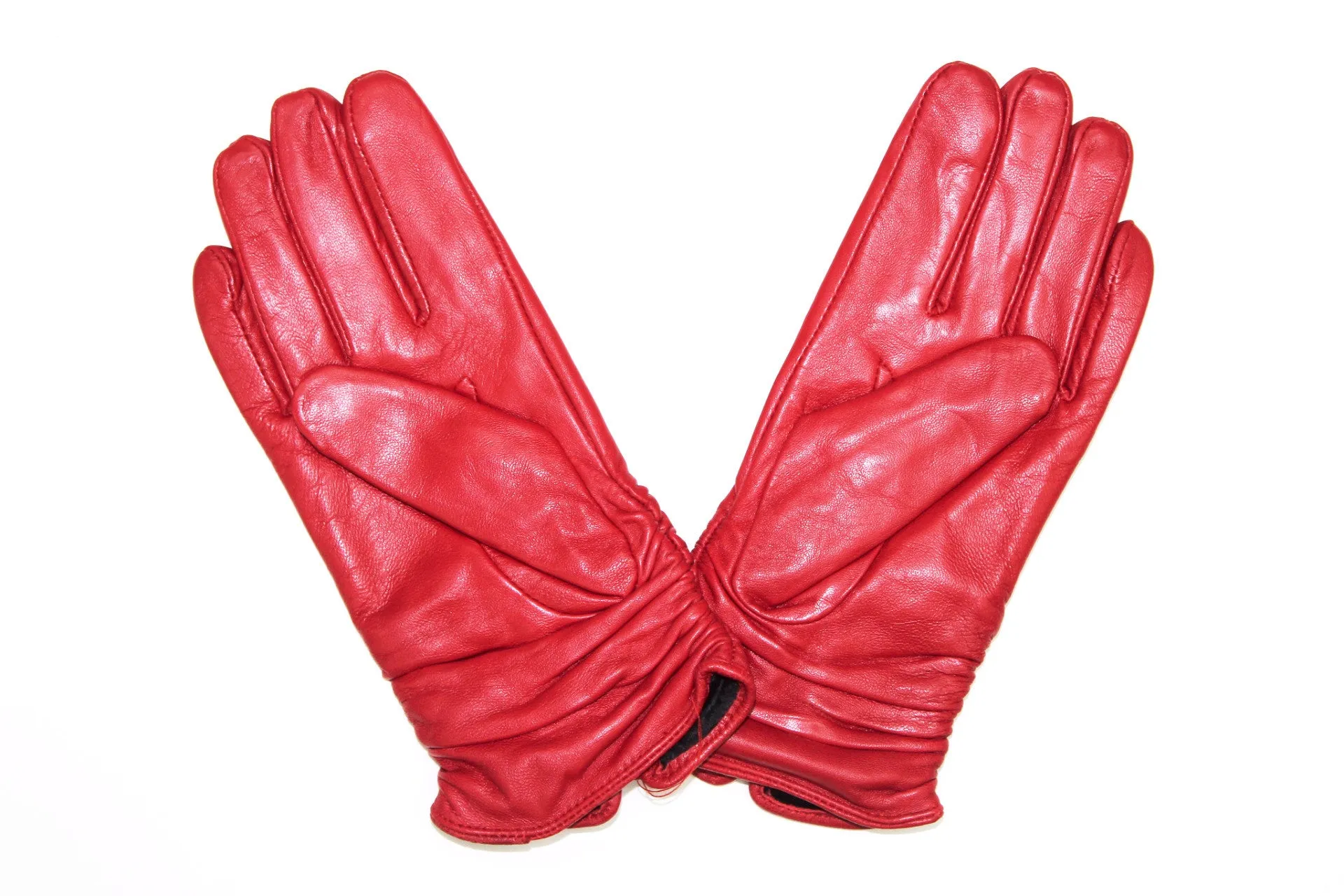 Leather and Polyester Glove w/ Scrunched Bottom