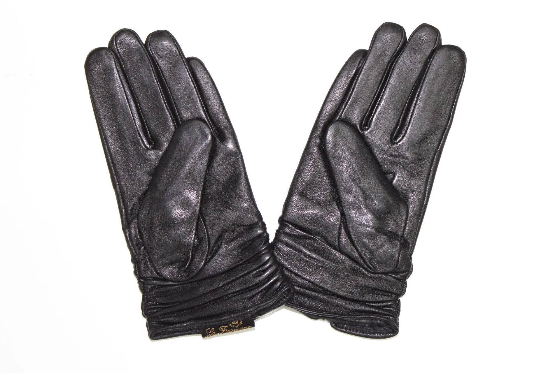 Leather and Polyester Glove w/ Scrunched Bottom