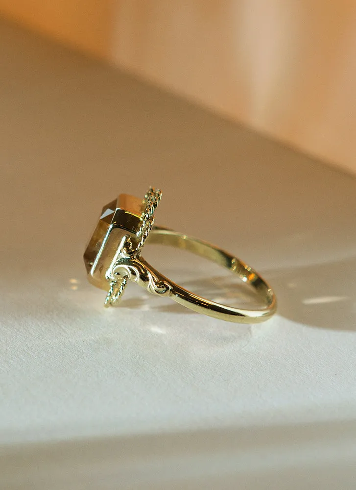 Leonis citrine ring 14k gold