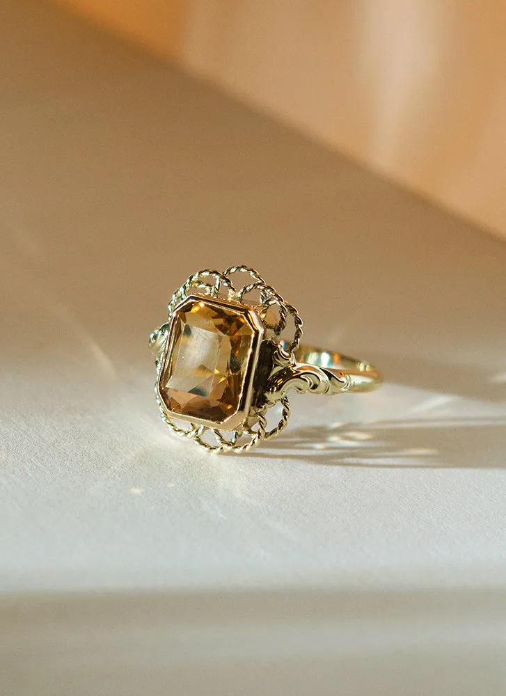 Leonis citrine ring 14k gold