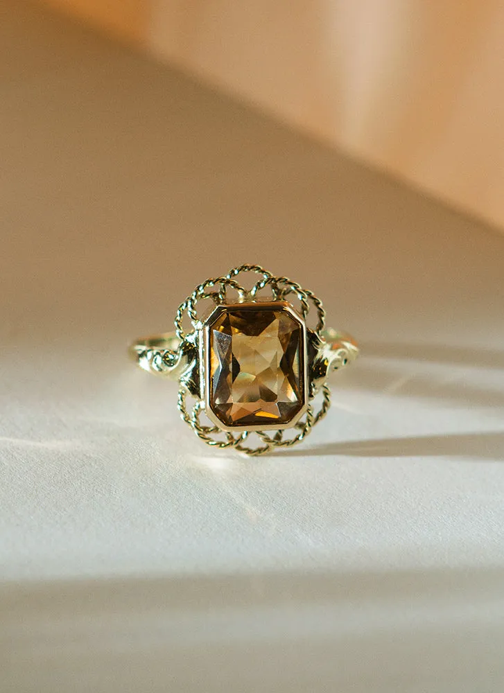 Leonis citrine ring 14k gold