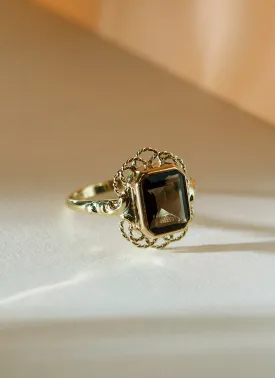 Leonis smoky quartz ring 14k gold