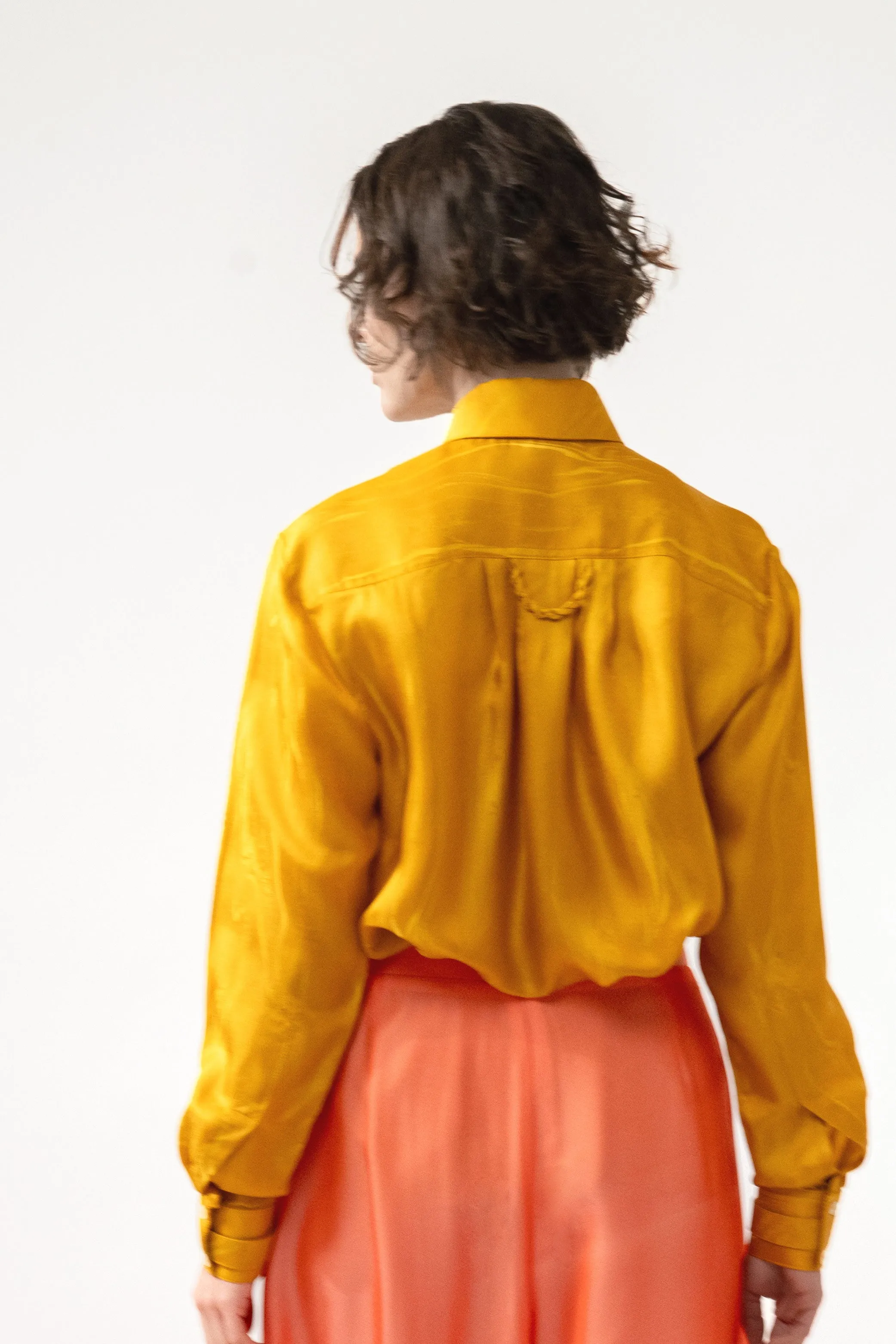 LOCK yellow marble - silk shirt