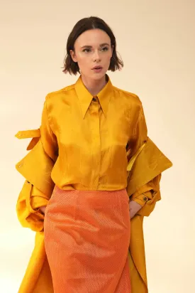 LOCK yellow marble - silk shirt