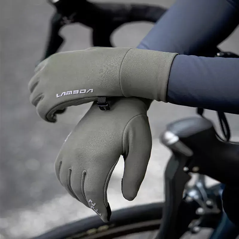 Long Finger Cycling Fleeced Gloves Touch Screen