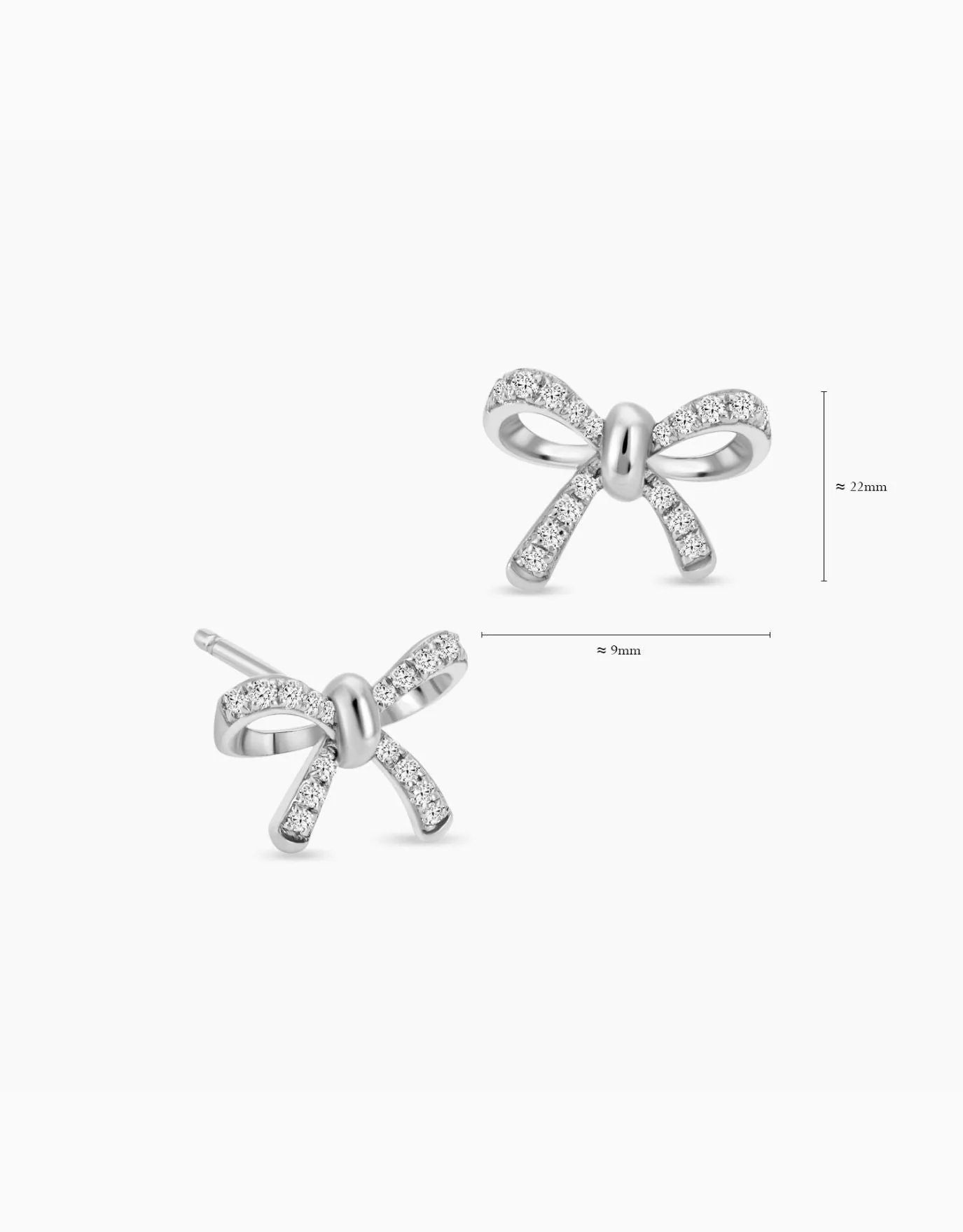 LVC Noeud Bow Diamond Stud Earrings