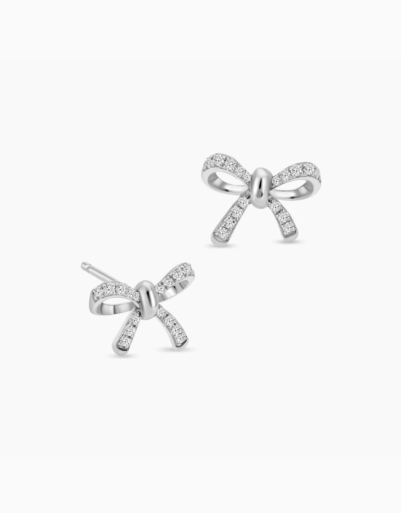 LVC Noeud Bow Diamond Stud Earrings