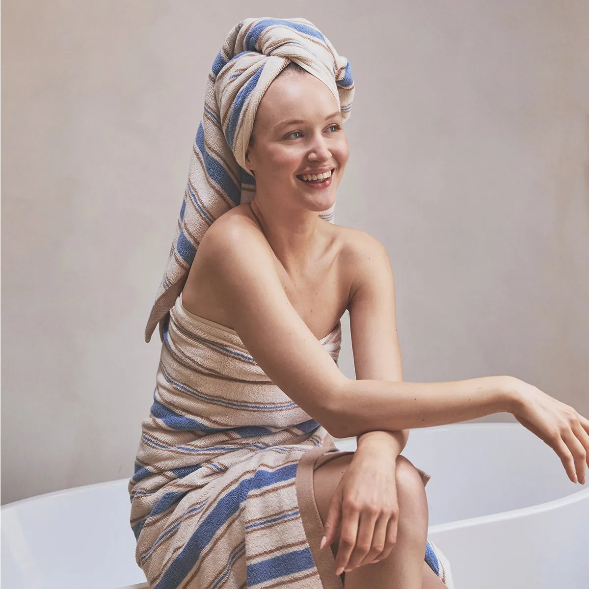 Meadow Blue Shoreham Stripe Cotton Towels