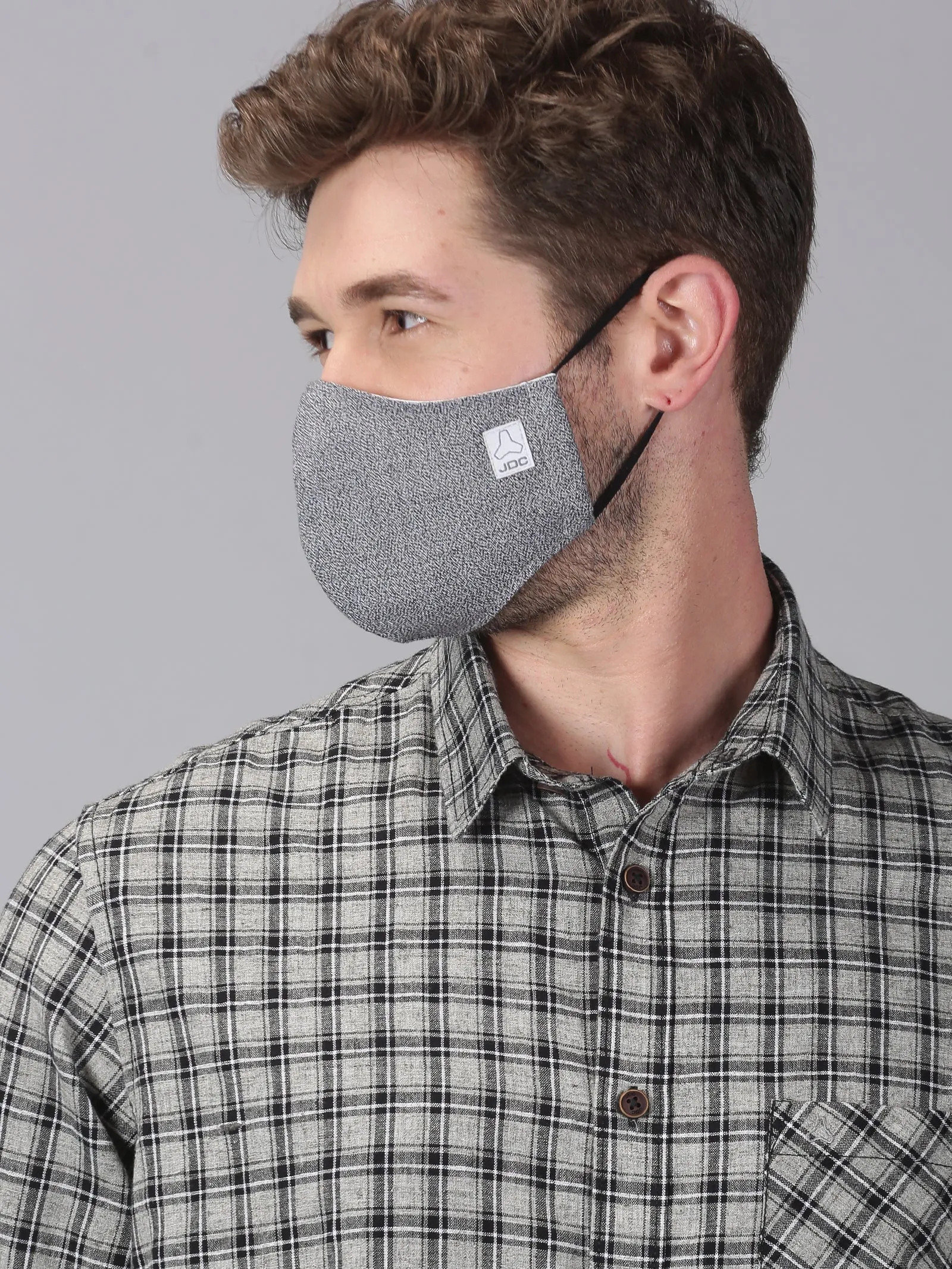 MEN'S BLACK & GREY SOLID COMBO ODOURLESS MASK