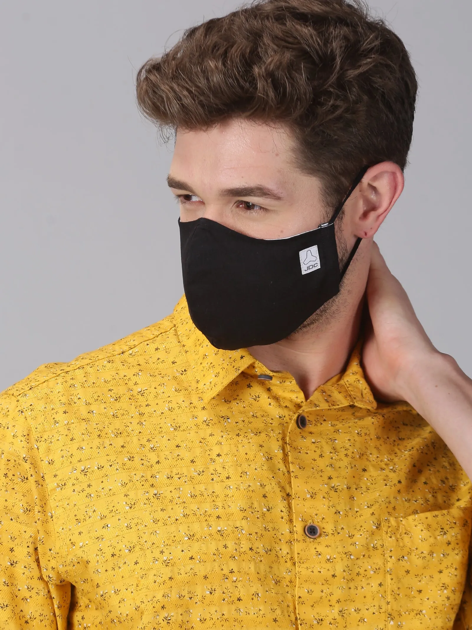 MEN'S BLACK & GREY SOLID COMBO ODOURLESS MASK