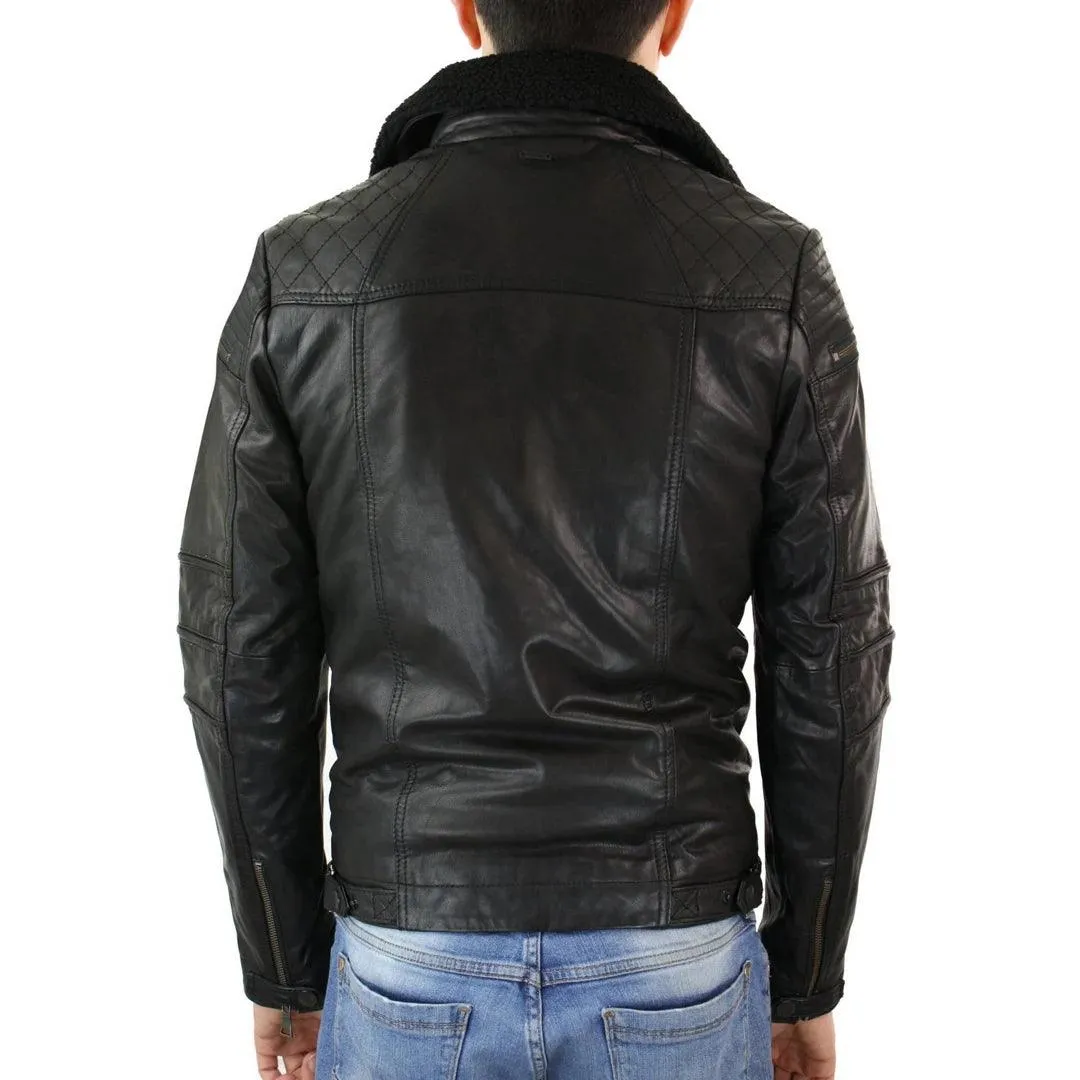 Mens Cross zip Biker Pilot Motorcycle Jacket Real Leather Air Force 1